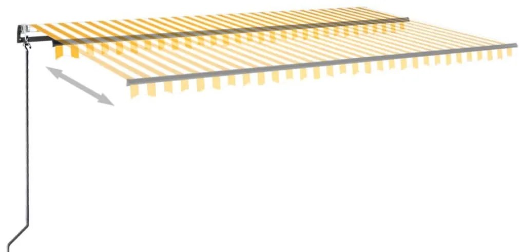 Toldo retrátil automático 500x300 cm amarelo e branco