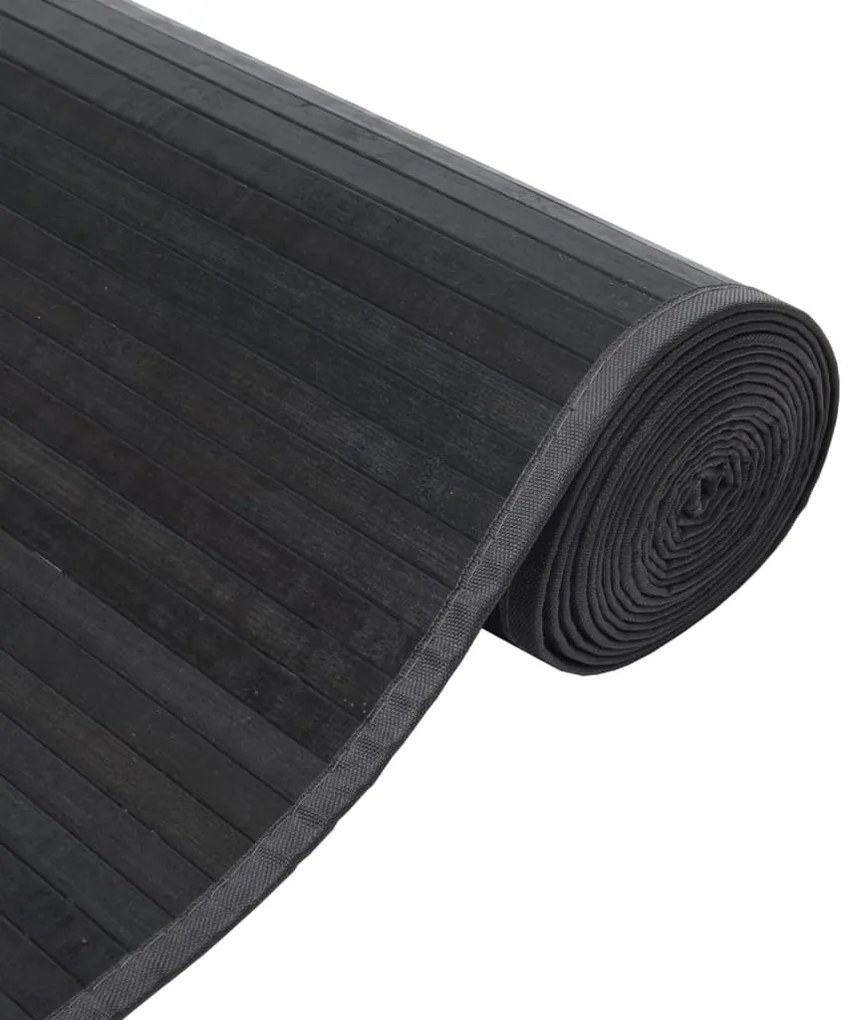 Tapete retangular 100x1000 cm bambu cinzento