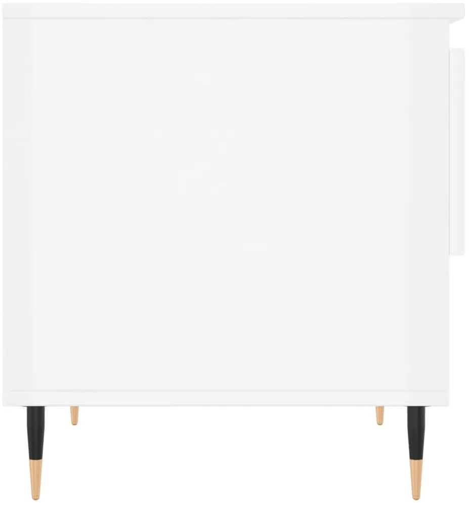 Mesas de centro 2pcs 50x46x50cm deriv. madeira branco brilhante