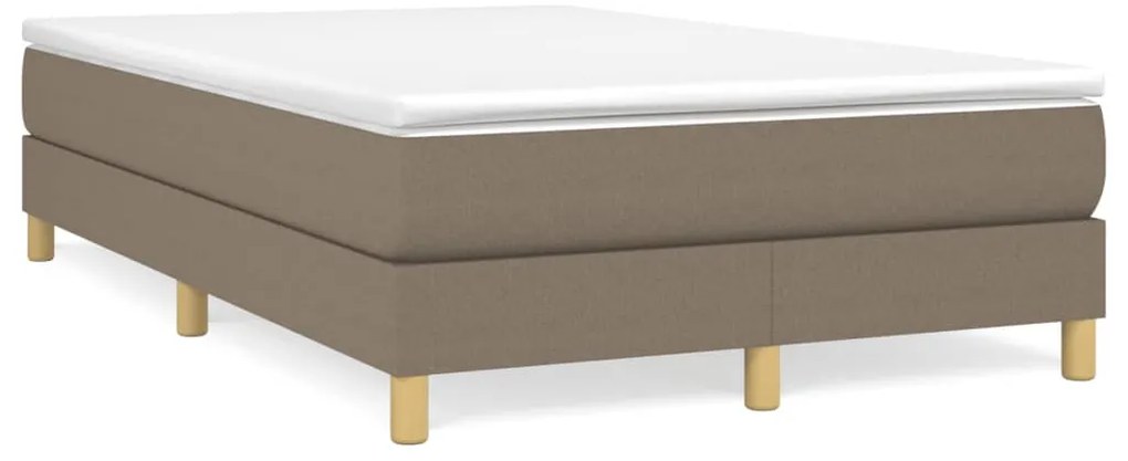 Cama boxspring c/ colchão 120x190cm tecido castanho-acinzentado