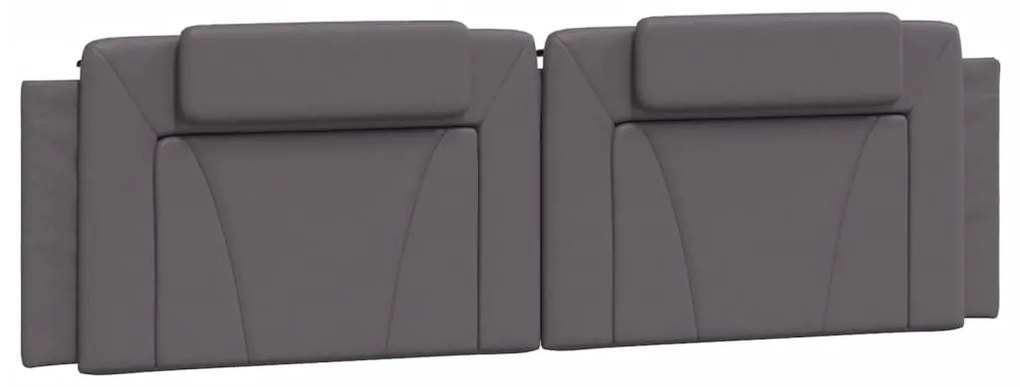 Estrutura de cama c/ luzes LED 180x200cm couro artificial cinza