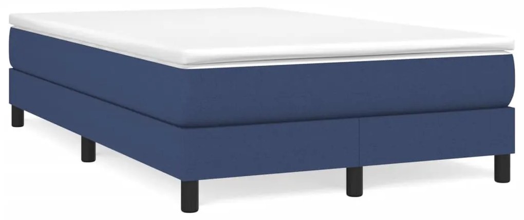vidaXL Cama boxspring com colchão 120x190 cm tecido azul