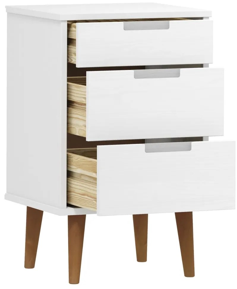 Mesa de cabeceira MOLDE 40x35x65 cm pinho maciço branco