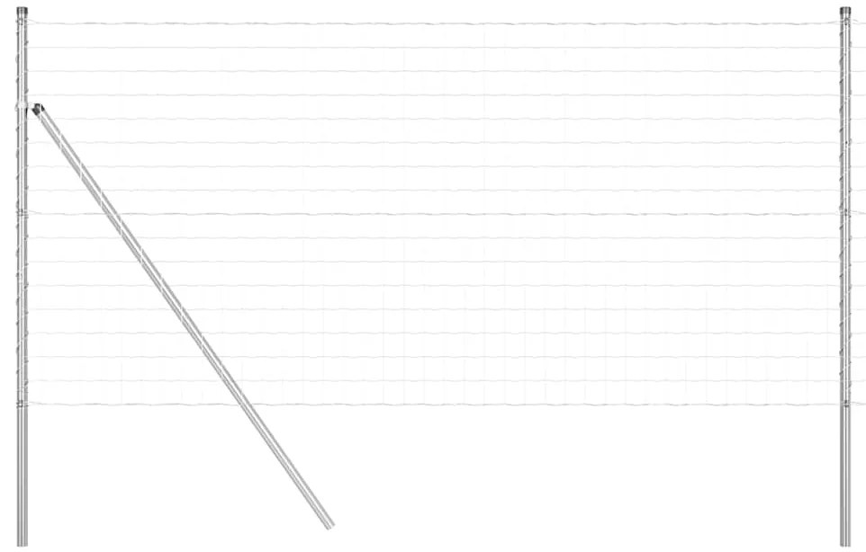 Cerca Euro com 7 postes, 1x10 m, em aço galvanizado