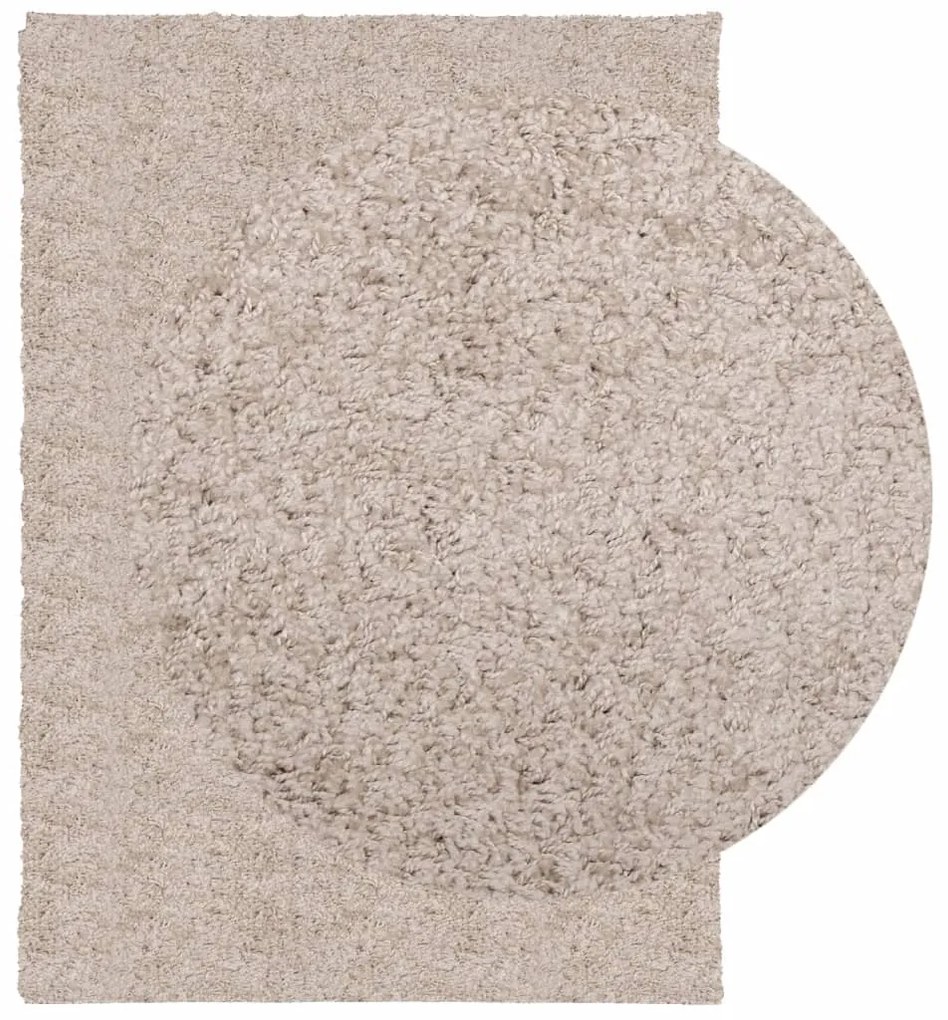 Tapete shaggy de pelo alto PAMPLONA 120x170 cm bege