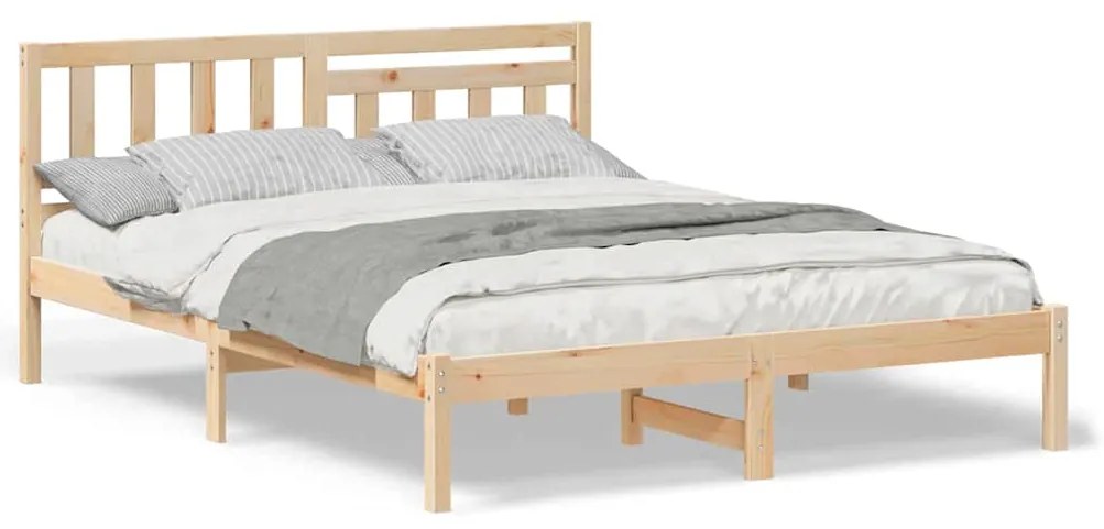 Estrutura da Cama com cabeceira Castanho 160 x 200 cm