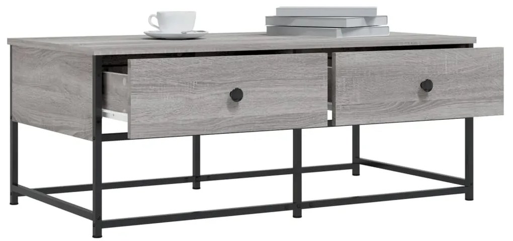 Mesa de centro 100x51x40cm derivados de madeira cinzento sonoma