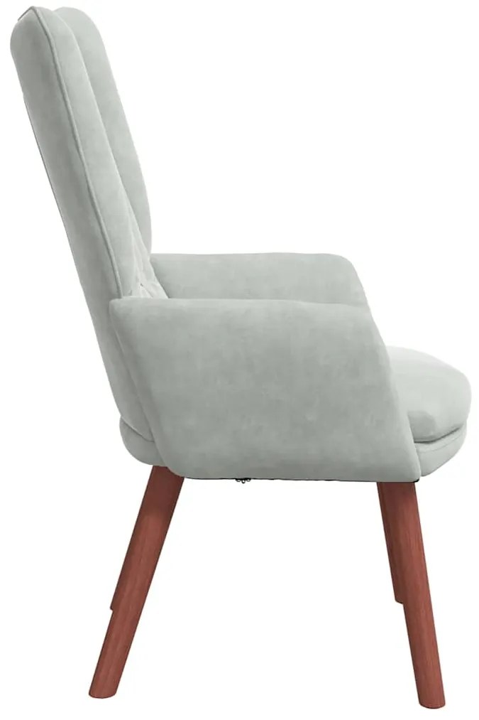 Poltrona Relaxante vidaXL em Veludo Cinza Claro