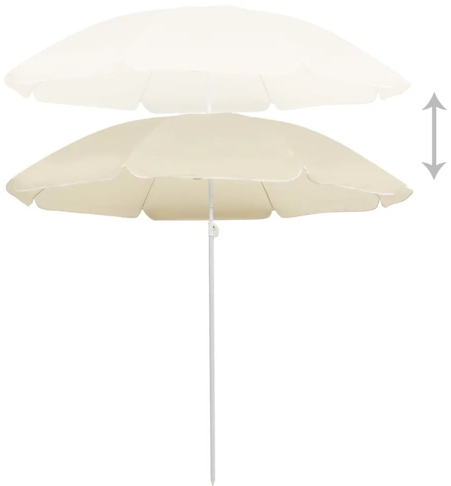 Guarda-sol de jardim com poste de aço 180 cm cor areia