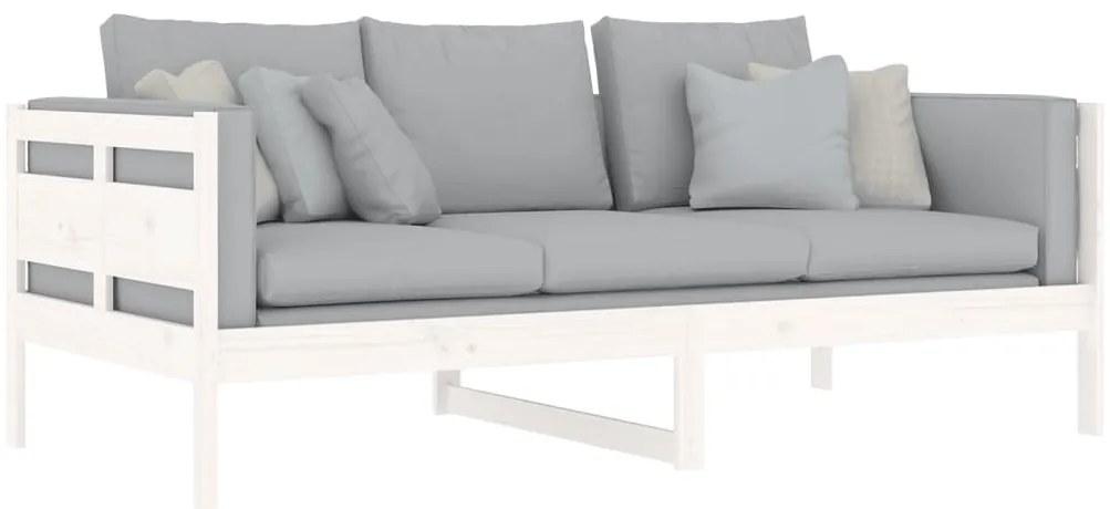 Sofá-cama 90x190 cm madeira de pinho maciça branco