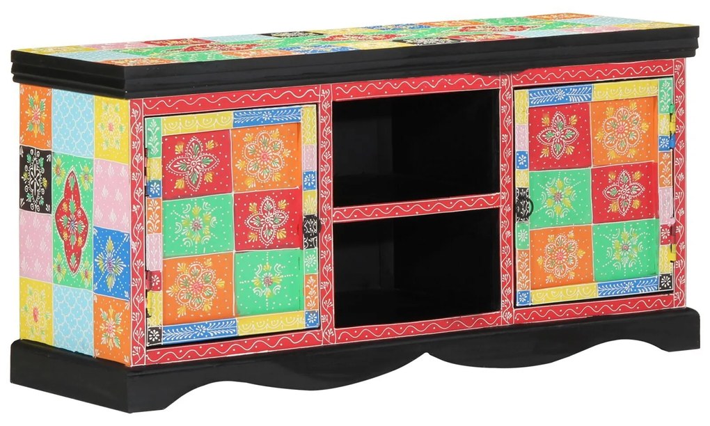 Armário de TV vidaXL Multicolorido 100x35x50 cm em Madeira Sólida de M