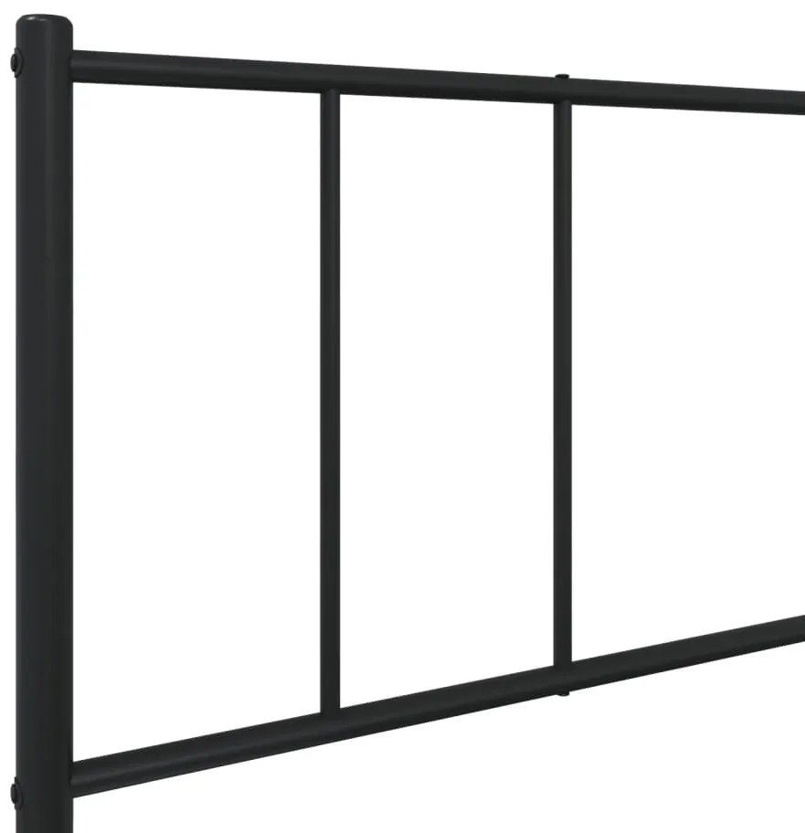 Estrutura de cama metal s/ colchão c/ cabeceira 75x190 cm preto