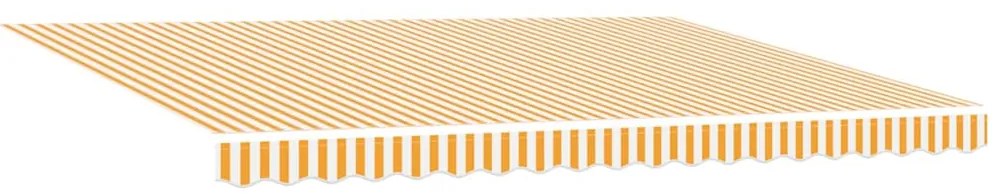 Toldo Retrátil Manual Laranja e Branco 450x300 cm