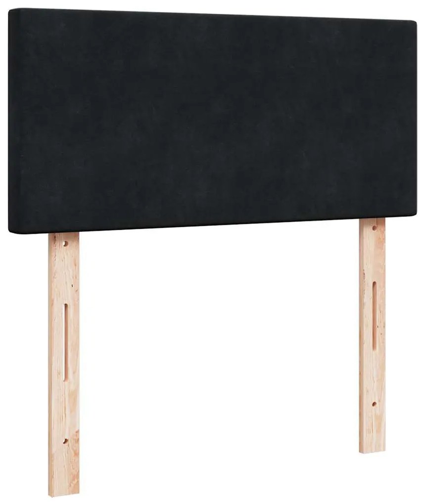 Cama com molas/colchão 100x200 cm veludo preto