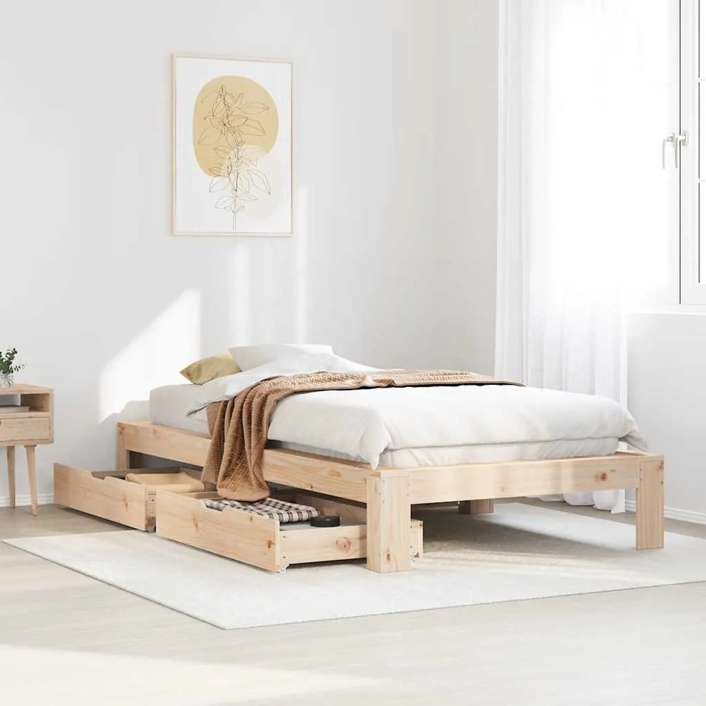 Cama sem colchão 90x190 cm madeira de pinho maciça