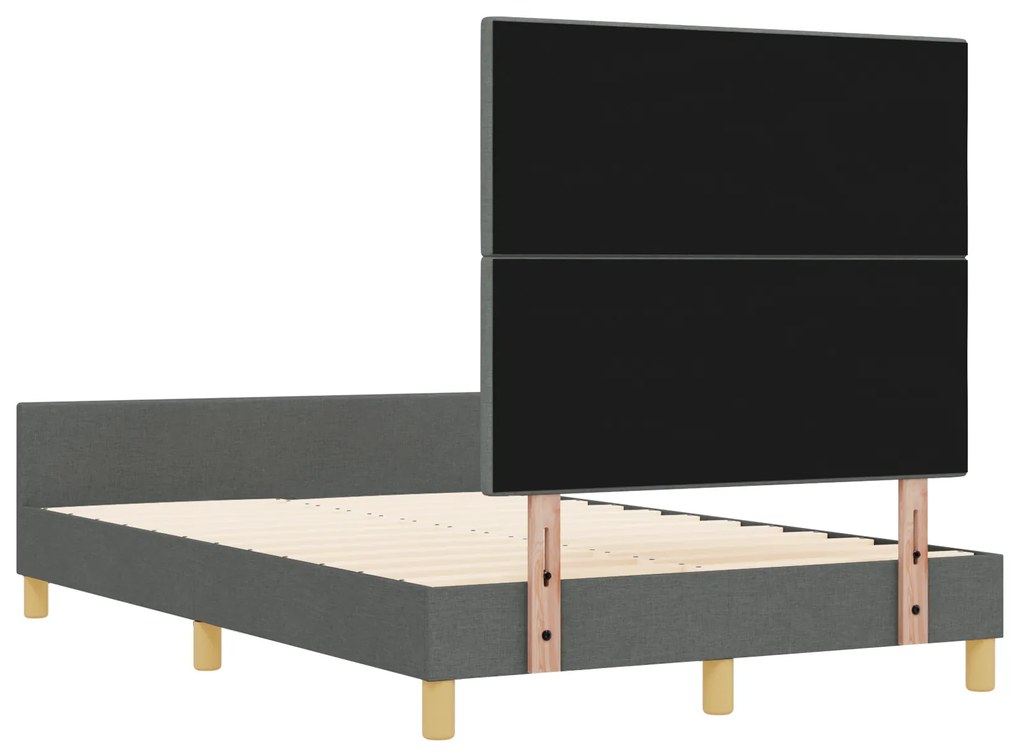 Cama vidaXL Cinza Escuro 120x190 cm Tecido