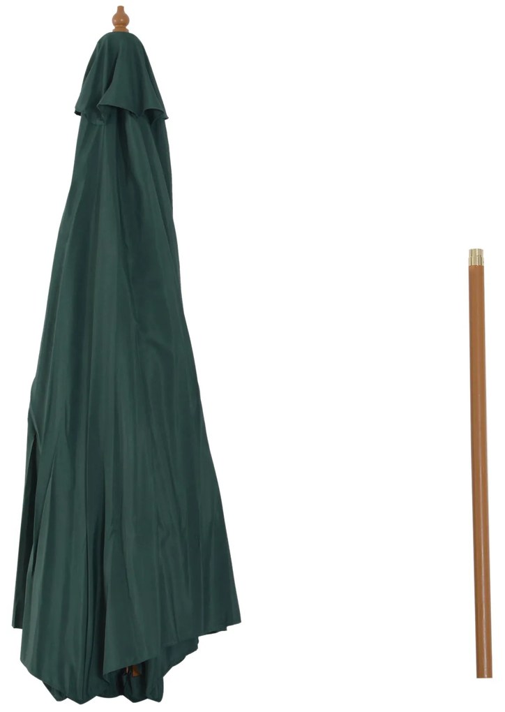 Chapéu de Sol Ø300x250cm Chapéu de Sol com Mastro de Madeira com 8 Has