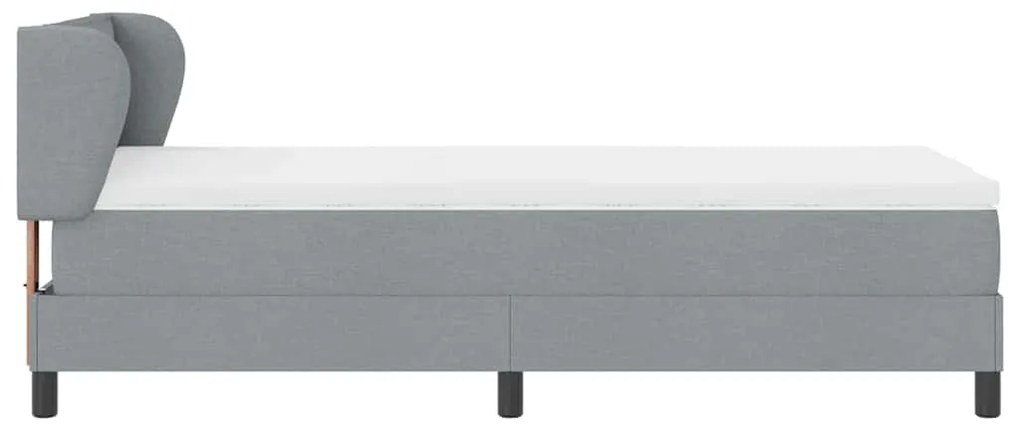 Cama Box Spring com Colchão vidaXL Cinza Claro 90x200 cm Tecido