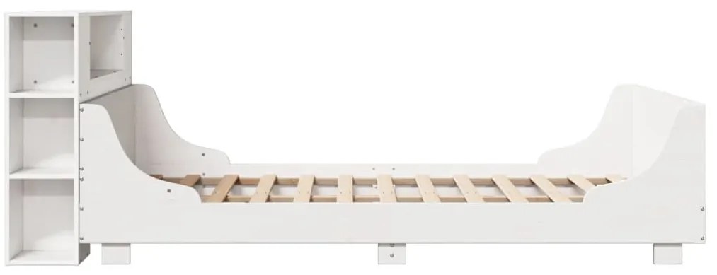 Cama sem colchão 120x190 cm madeira de pinho maciça branco