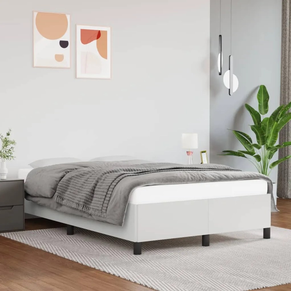 Estrutura de cama 120x200 cm couro artificial branco