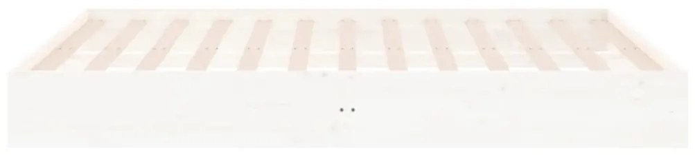 Estrutura de cama super king pinho maciço 180x200 cm branco