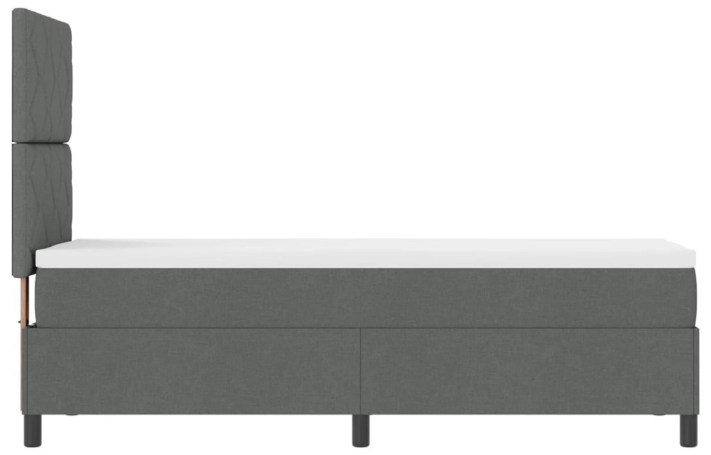 Cama Box Spring com Colchão Cinza Escuro 80x200 cm Tecido
