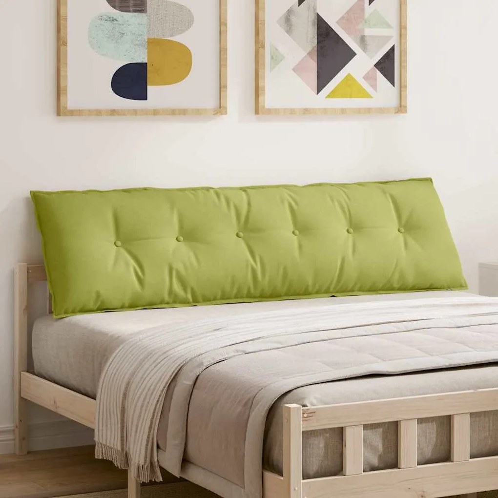 vidaXL Travesseiro para Costas Verde Claro 180 x 19 x 50 cm tecido