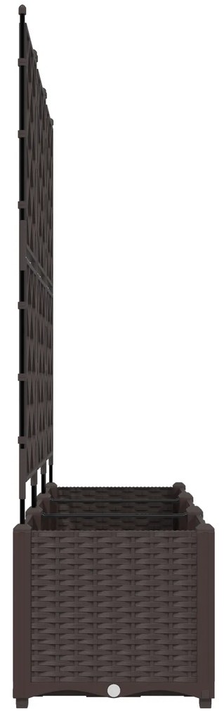 Vaso de Jardim com Treliça 3 pcs Castanho 120x40x143 cm