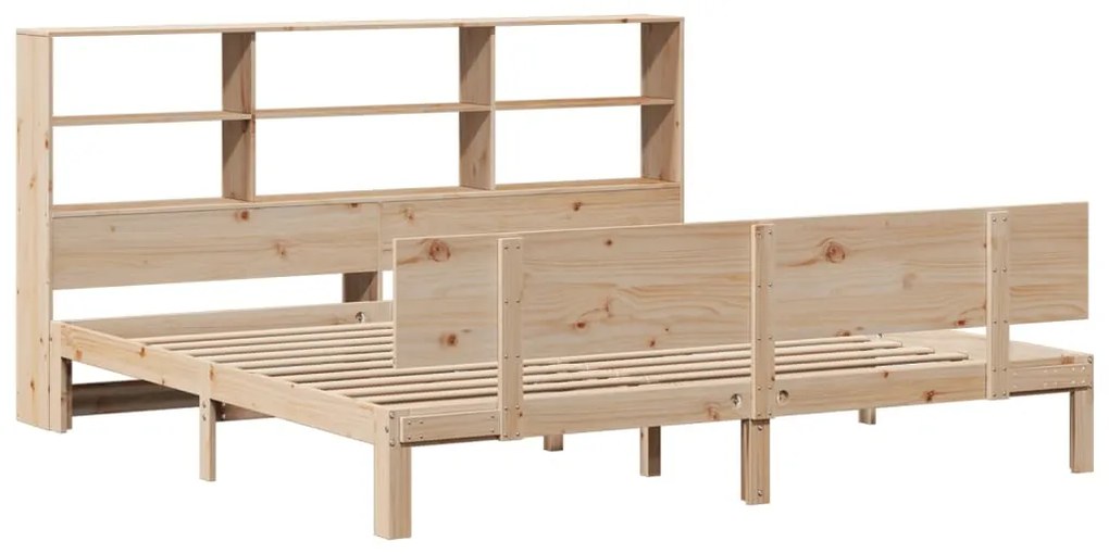 Cama com estante sem colchão 200x200 cm pinho maciço