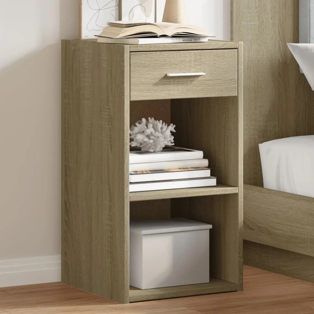 vidaXL Mesa de cabeceira 35x34x65 cm derivados madeira carvalho sonoma