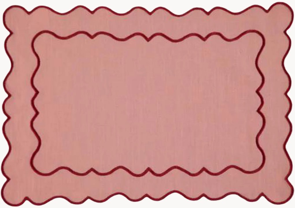 Individual de mesa com bordado Ondulado