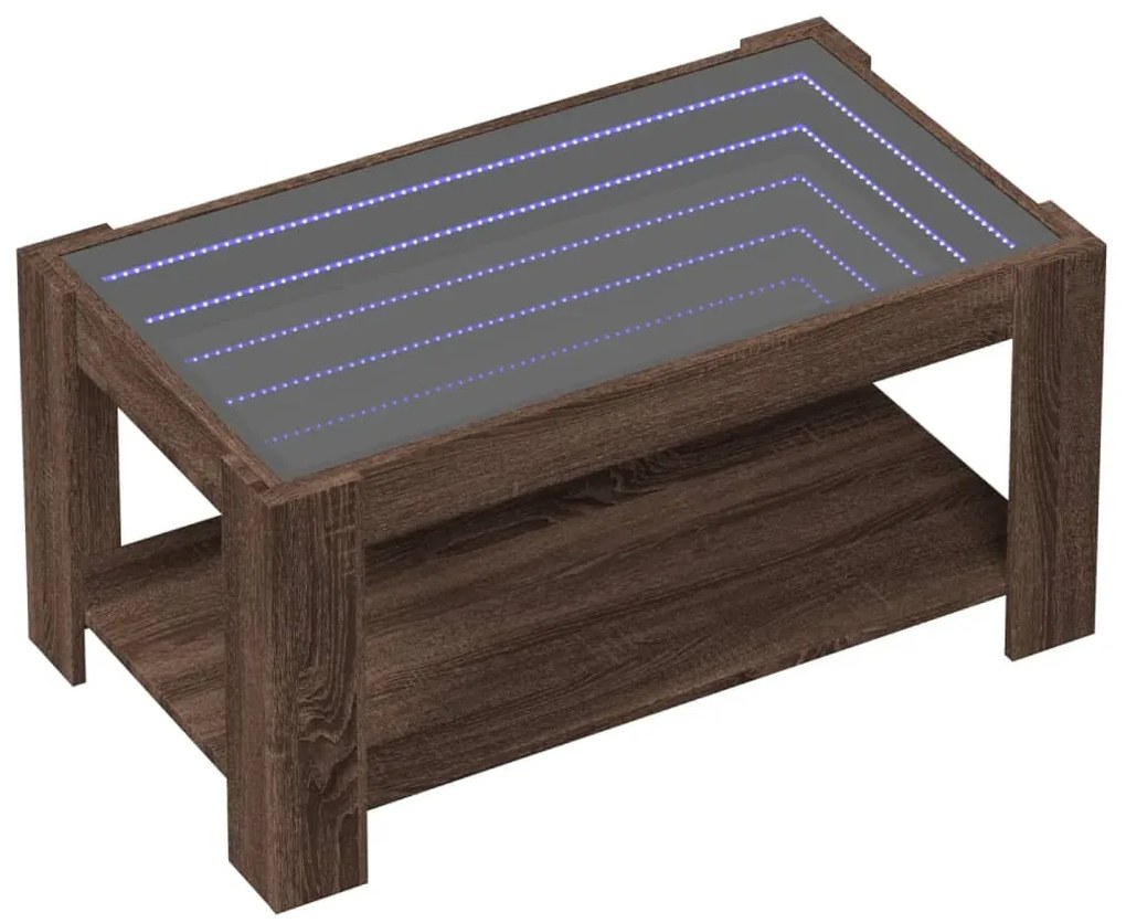 Mesa de centro c/ LEDs 93x53x45 cm madeira processada