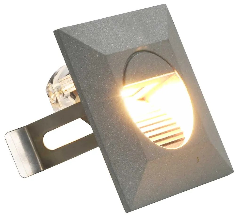 Iluminação LED de parede exterior 6 pcs 5 W quadrado prateado