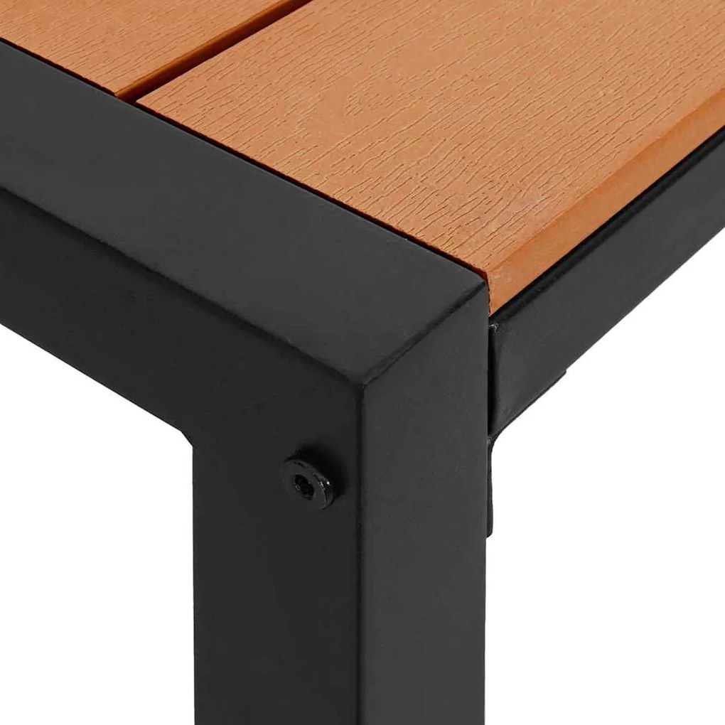 Conjunto de Jantar de Jardim 3 Peças em Aço e WPC Castanho