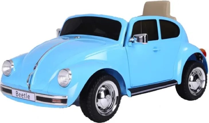 Carro elétrico para crianças volkswagen Carocha Classico 12V com pneus de borracha Azul