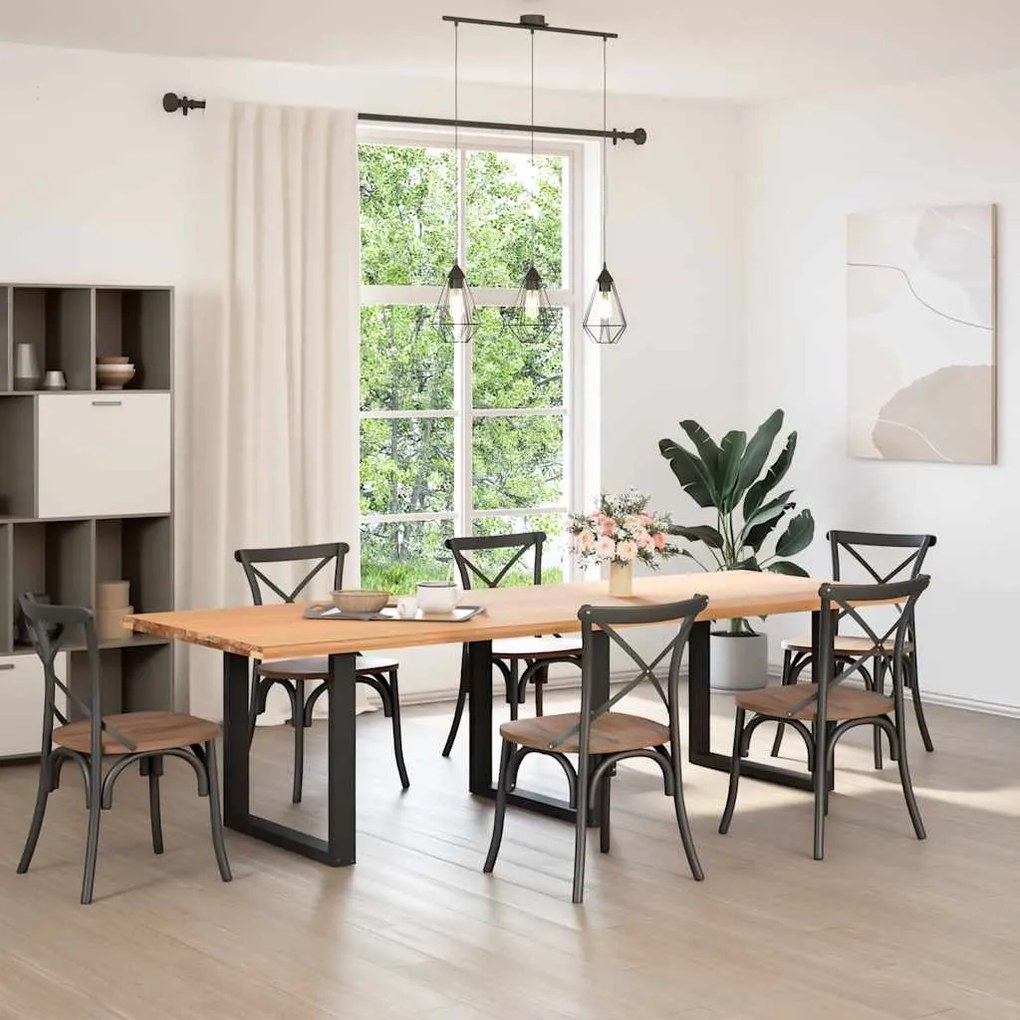 Pés para mesa de jantar em formato de U, 3 peças, preto, 80x(72-73) cm