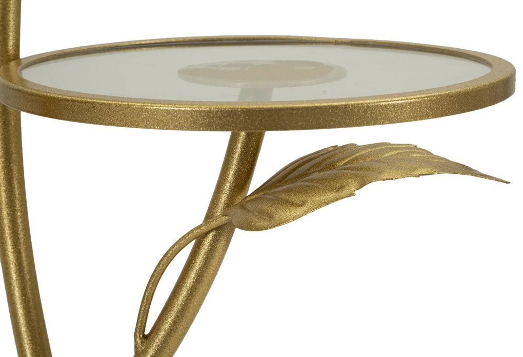 MESA DE APOIO 3 PRATELEIRAS FOLHA Ø54X69,5 CM DOURADO