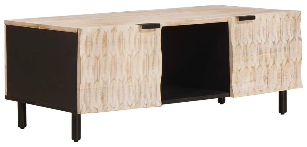 vidaXL Mesa de centro Branco 100 x 54 x 40 cm Madeira de manga maciça