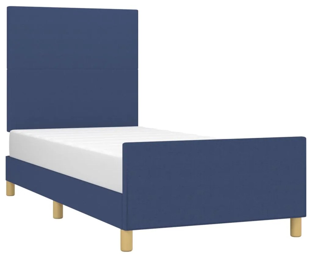 Estrutura de cama sem colchão 90x200 cm tecido azul