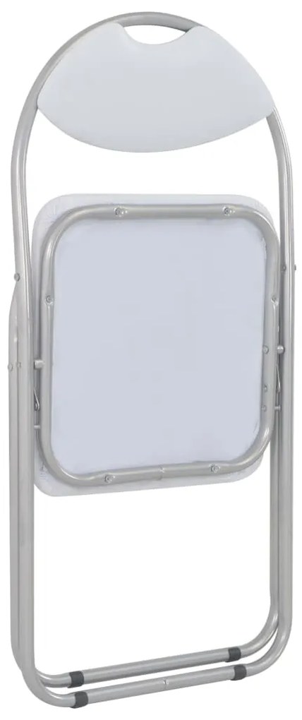 Cadeiras de jantar dobráveis 4 pcs couro artificial branco