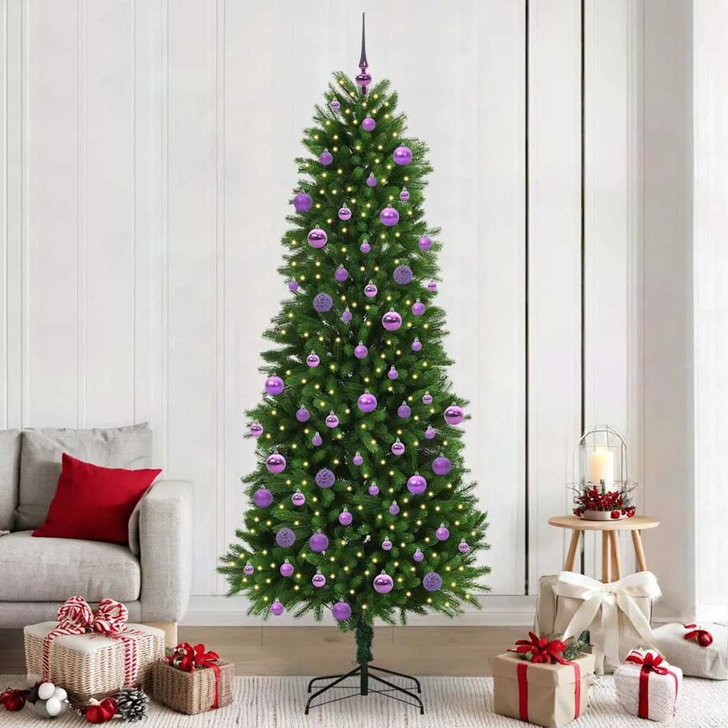 vidaXL Árvore de Natal com 300 LEDs com suporte Verde 240 cm PE