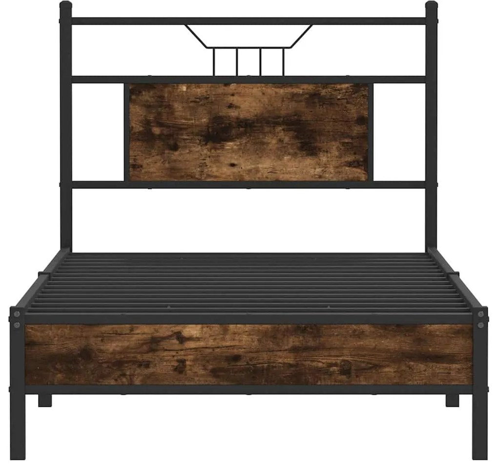 Estrutura cama s/ colchão derivados de madeira carvalho fumado