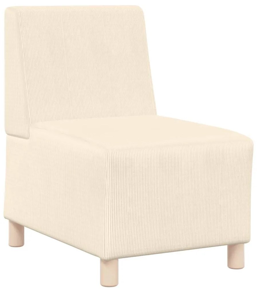 Poltrona sem braços 55 cm tecido corduroy creme