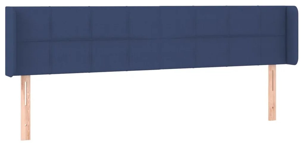 Cabeceira de cama c/ luzes LED tecido 163x16x78/88 cm azul