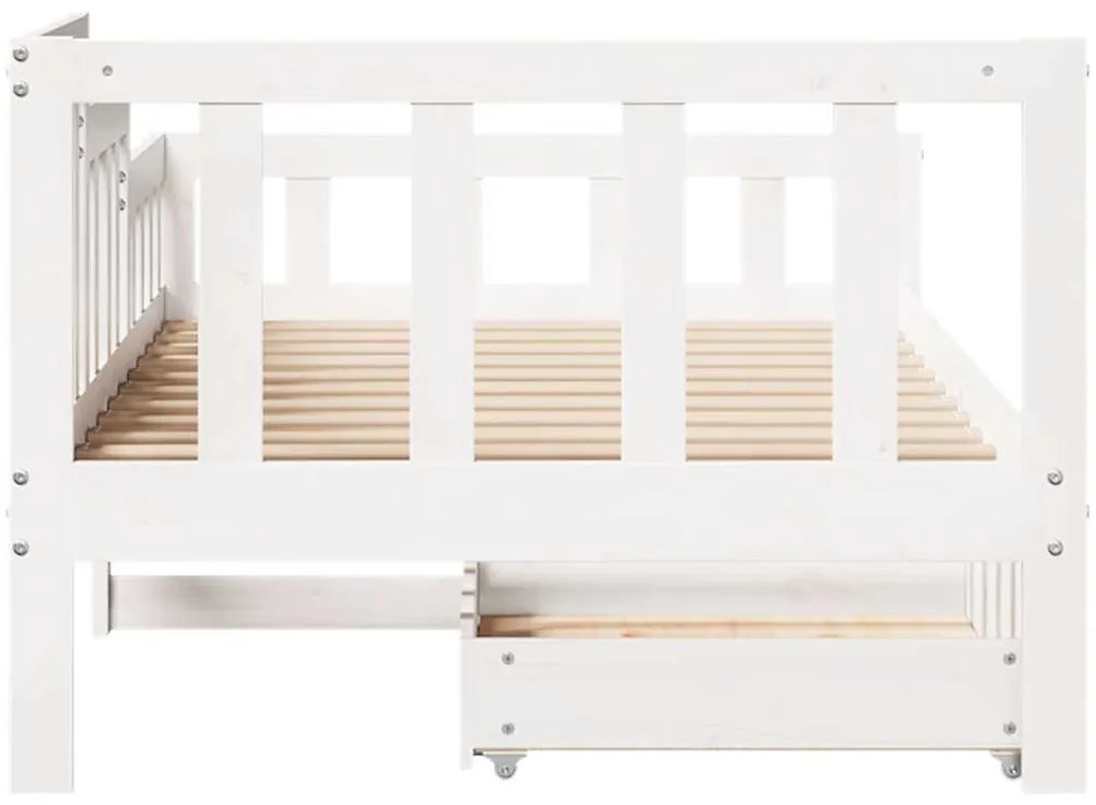 Sofá-cama com gavetas 80x200 cm madeira de pinho maciça