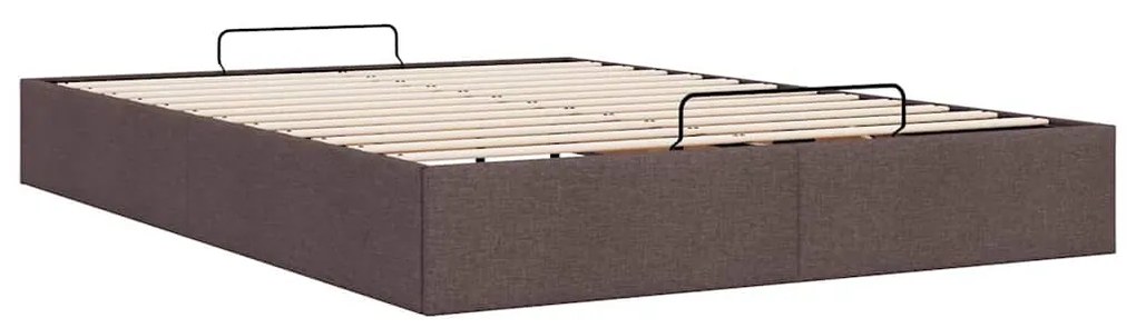 Estrutura de cama otomana sem colchão 140x200cm castanho-escuro