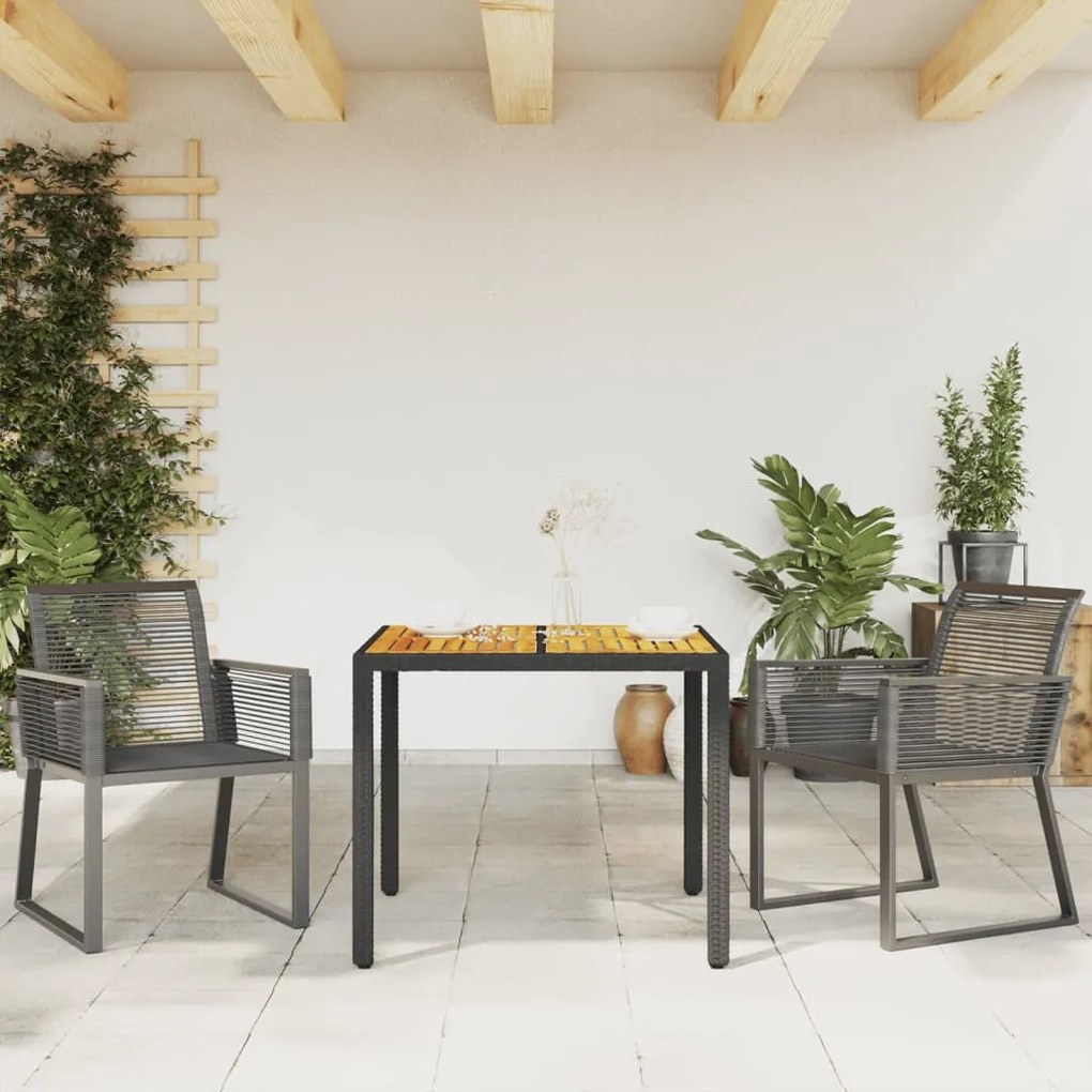 Conjunto 2 cadeiras de jardim, vime, preto