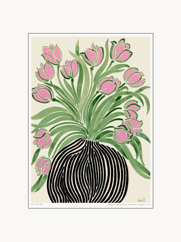 Impressão digital emoldurada Tulips 1
