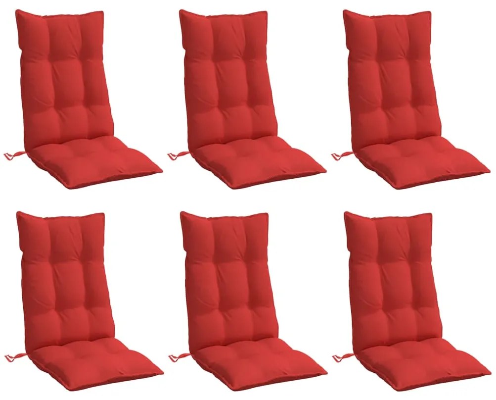 Almofadões p/ cadeira encosto alto 6 pcs tecido oxford vermelho