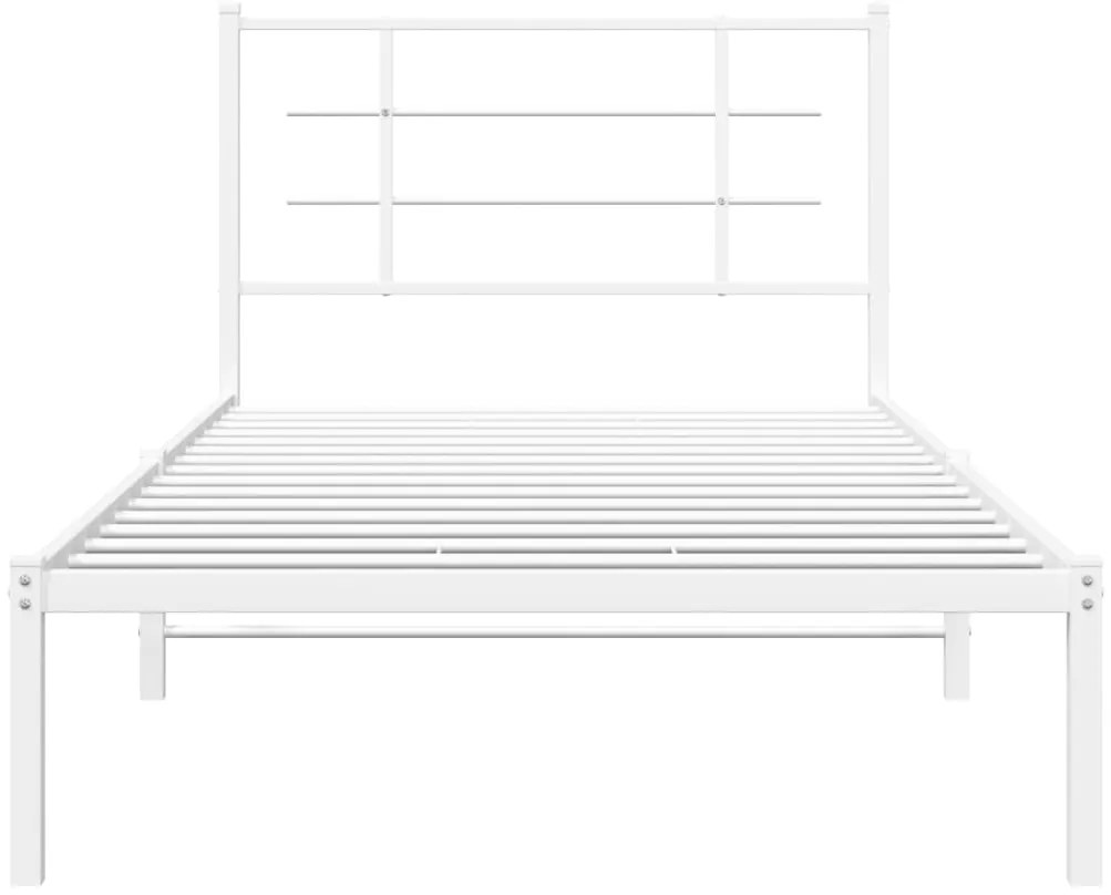 Estrutura de cama com cabeceira 100x200 cm metal branco